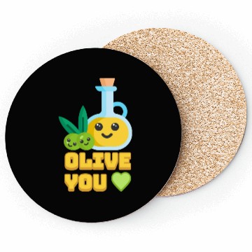 Discover Olive You! Cute Olive I Love You Cartoon Coasters