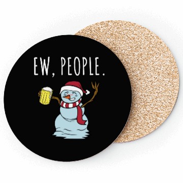 Discover Merry Christmas Ew People Drunk Beer Snowman Coasters