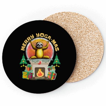 Discover Merry Yoga-Mas Sloth Namaste Yoga Instructor Coasters