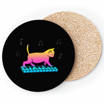 Discover Piano Cat Gift For Cat Lover Coasters