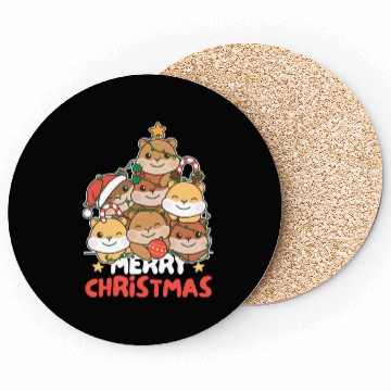 Discover Hamster Christmas Tree Merry Christmas Coasters
