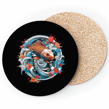 Discover Koi Fish Koi Carp Japanese Koi Garden-Pond Koi Coasters