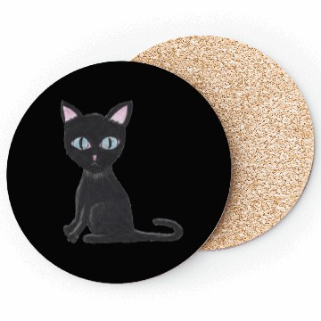 Discover Mortis the Mysterious Black Cat Coasters