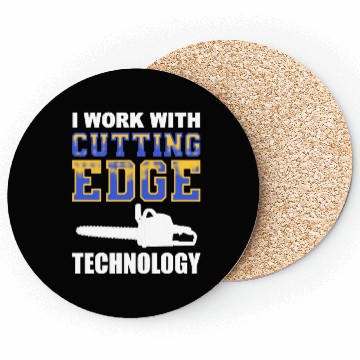 Discover Forest Arboriculturist Lumberjack Chainsaw Logo Coasters