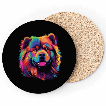 Discover Watercolor Colorful Chow Chow Coasters