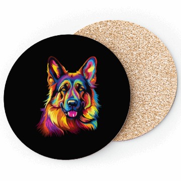 Discover Watercolor Colorful German Shepherd Coasters