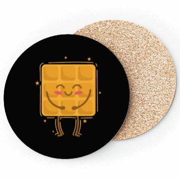 Discover Waffle happy Pastry Baker Coasters
