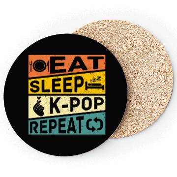 Discover Eat Sleep K Pop Repeat Retro K Pop Coasters