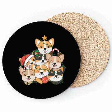 Discover Corgi Christmas Tree Funny Animal Christmas Coasters