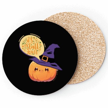 Discover Cute Little Witch Pumpkin WithFall Greeting Coasters
