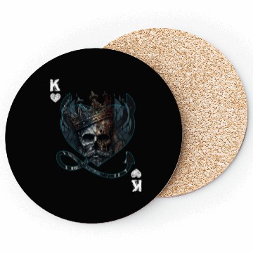 Discover Heart King Playing Card Halloween Gothic Fan Coasters