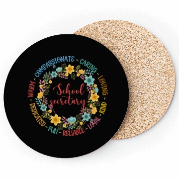 Discover School secretary circle Coasters