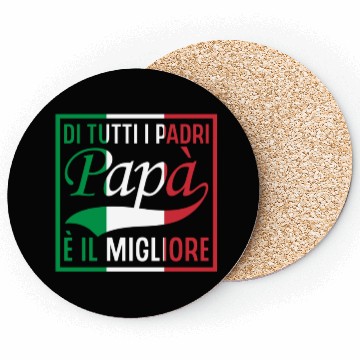 Discover Di Tutti I Padri Papa Italian Flag Father's Day Coasters