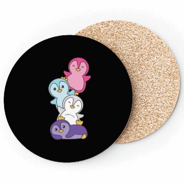 Discover Multisexual Flag Pride Lgbtq Cute Penguins Coasters