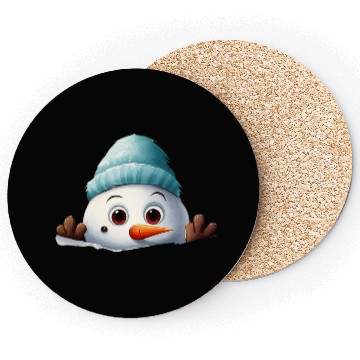 Discover Snowman Christmas watercolor Santa hat Coasters