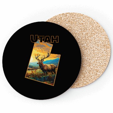 Discover Utah Wildlife - elk Coasters