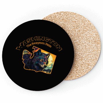 Discover Washington Wildlife - wolf Coasters