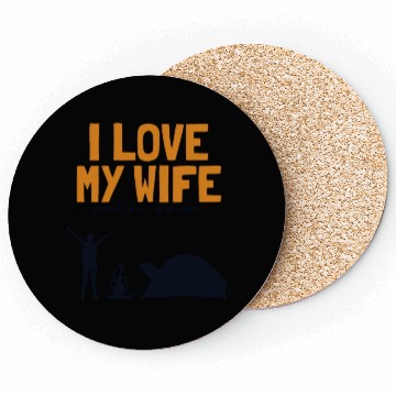 Discover I love my Wife Camping Glamping Backpacking Coasters