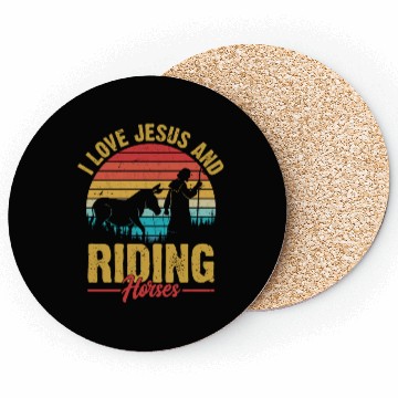 Discover I Love Jesus And Riding Horses Riding Woman Horseb Coasters