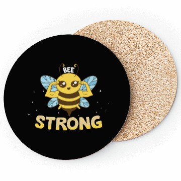 Discover Bee Strong Women Cute Bee Graphic Coasters