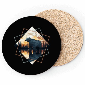 Discover Abstract bear in the mountains Coasters