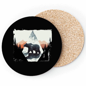 Discover Abstract bear in the mountains Coasters