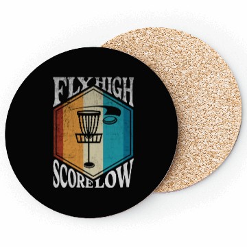Discover Fly high score low - funny disc golf design Coasters