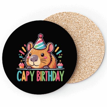 Discover Capybara Capy Birthday Pun Happy Birthday Coasters