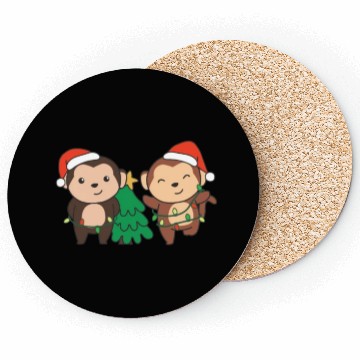 Discover Monkey Christmas Winter Animals Monkeys Coasters