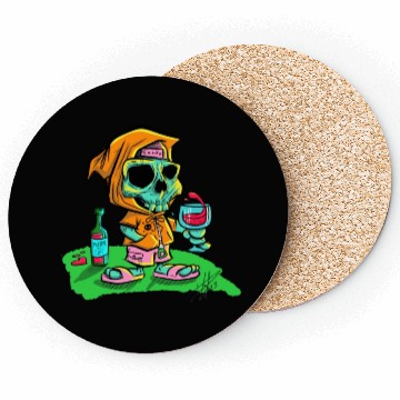 Discover Death of thirst. Thirsty skeleton. Coasters