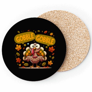 Discover Fun Turkey Gobble Gobble for a Joyful Thanksgiving Coasters