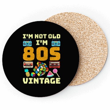 Discover 80s Vintage Vibes - Retro Design with Neon Colors Coasters