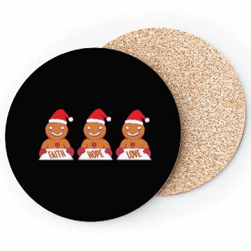 Discover Gingerbread Man Faith Hope Love Religious Coasters