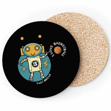 Discover Robot Love Basketball Coasters
