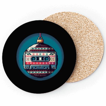 Discover Retro Cassette Tape Christmas Ornament Coasters
