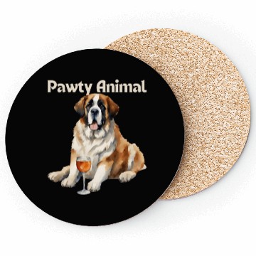 Discover Saint Bernard Dog Pawty Animal Coasters