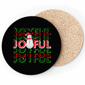 Discover Golf Christmas Snowman Joyful Golf Lover Coasters