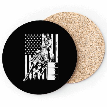 Discover 4th Of July Cowgirl Barrel Racing American Flag Coasters