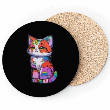 Discover Colorful Cute cat for cat Lovers Coasters