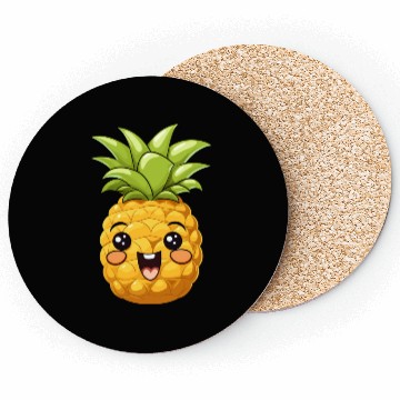 Discover Cute Funny Pineapple Summer Kawaii Gift Coasters