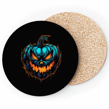 Discover Spooky Colorful Halloween Pumpkin Coasters
