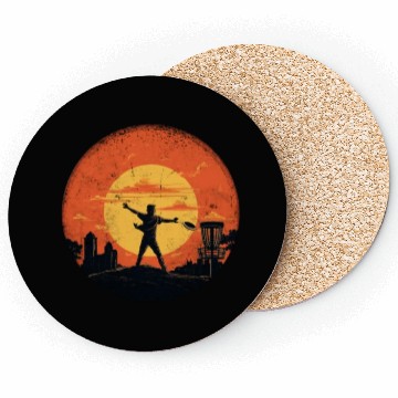 Discover Disc-Golf-Player Disc-Golfing Game Vintage Coasters