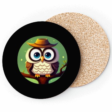 Discover Owl in a hat Coasters
