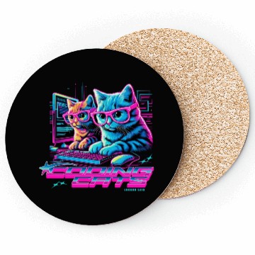 Discover Coding Cats Programmer Coasters