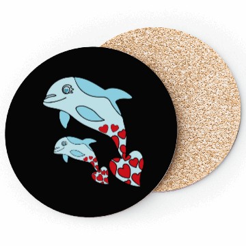 Discover The Endearing Dance of Dolphin Mom and Kid Coasters