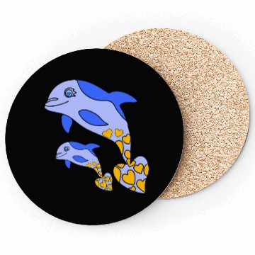 Discover The Endearing Dance of Dolphin Mom and Kid Coasters