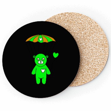 Discover Teddy Bear - The Green Skydiver Coasters