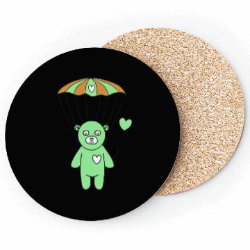 Discover Teddy Bear - The Green Skydiver Coasters