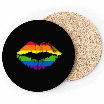 Discover LGBTQ Gay Pride Rainbow Flag Lips Coasters