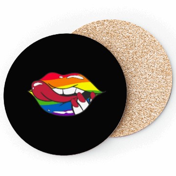 Discover LGBTQ Rainbow Pride Flag Funny Sexy Lips Coasters
